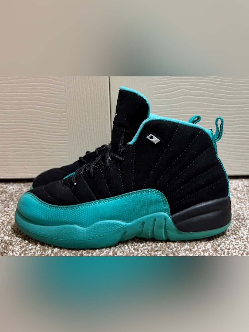 Nike Air Jordan 12 Retro GP Hyper Jade Black Youth Athletic Kids 3Y